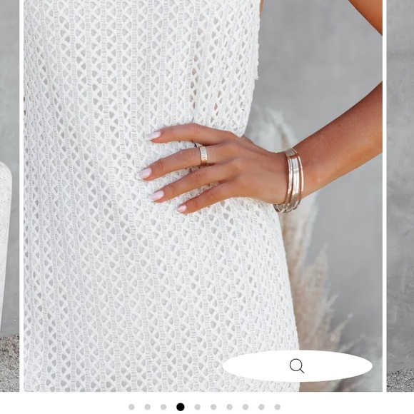 Esplanade Crochet MIDI Dress in Ivory - Size Large - Picture 3 of 8